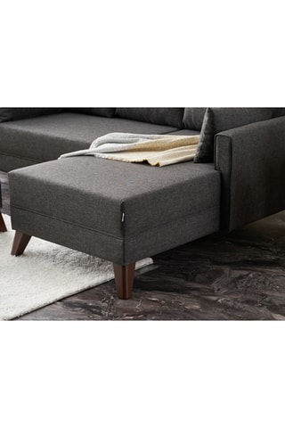 Canapé d'angle réversible convertible - Anthracite - 3 places - Revêtement en polyester