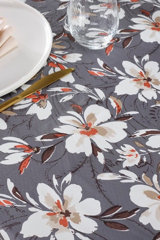 Rechthoekig Tafellaken- Donkergrijs en Wit