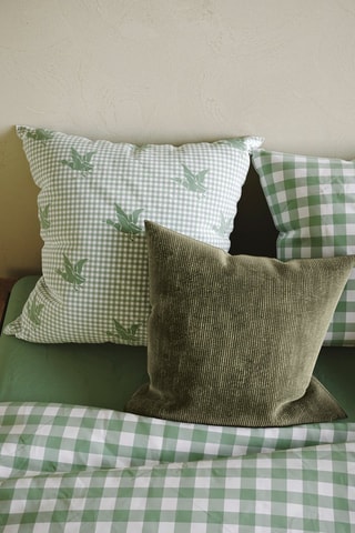 Perkalkatoenen Hoeslaken Vichy Duck 74 Draad/cm² - Groen