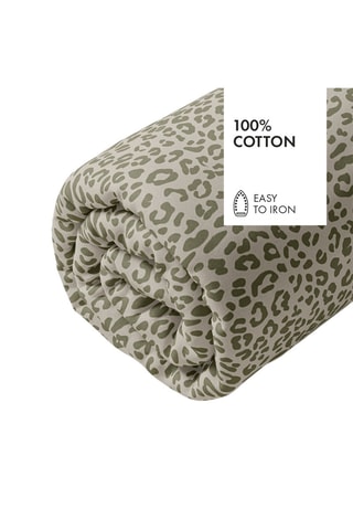 Katoensatijnen Hoeslaken 80 Draad/cm² Leopard- Kaki