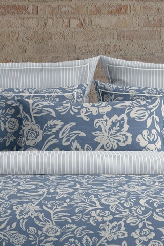 Katoenen Hoeslaken 80 Draad/cm² Jardin - Blauw