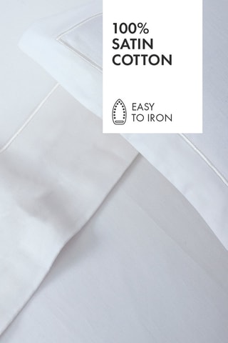 2 Katoensatijnen Kussenslopen 80 Draad/cm² Uni 1 Baratta - Wit