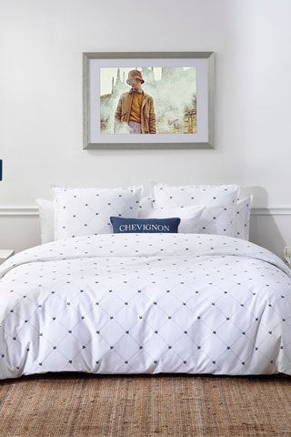 Conjunto de edredão em cetim de algodão 80 fios/cm² Horizon - Azul