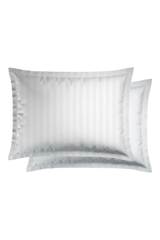 2 Katoensatijnen Kussenslopen 120 Draad/cm² Jacquard - Wit