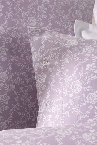 2 fronhas em cetim de algodão 80 fios/cm² Fleurs - Lavanda