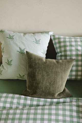 2 Perkalkatoenen Kussenslopen Vichy Duck 74 Draad/cm² - Groen