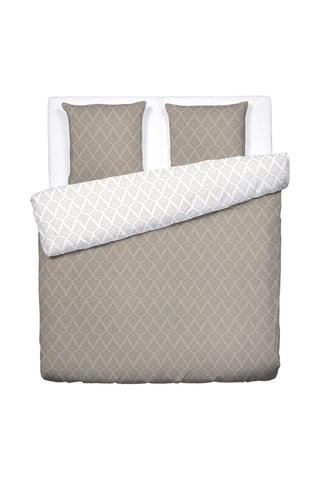 Conjunto de edredão em cetim de algodão 80 fios/cm² Vibrance végétale - Toupeira branco