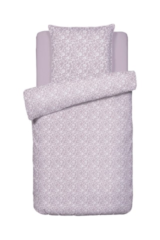 Conjunto de edredão em cetim de algodão 80 fios/cm² Fleurs - Lavanda
