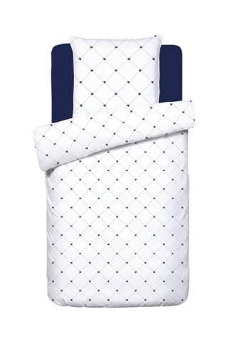 Conjunto de cama em cetim de algodão 80 fios/cm² Canards Evy Branco