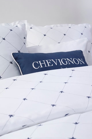 Conjunto de cama em cetim de algodão 80 fios/cm² Canards Evy Branco