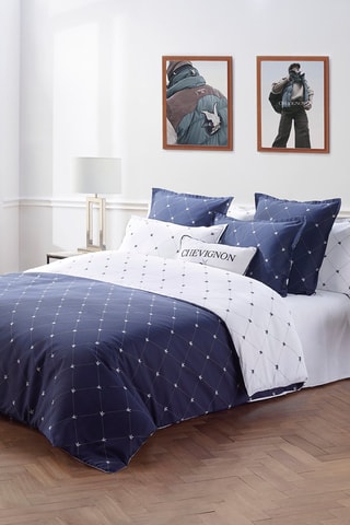 Conjunto de edredão em cetim de algodão 80 fios/cm² Canards Evy - Azul