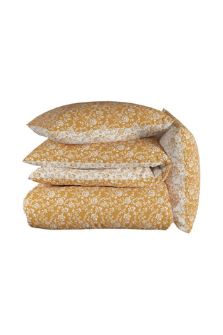 Conjunto de edredão em percal de algodão 190 g/m² Fleurs - Amarelo