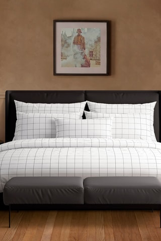 Conjunto de edredão em cetim de algodão 120 fios/cm² - Branco