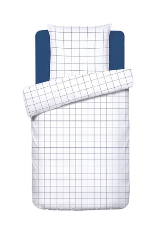 Conjunto de edredão em cetim de algodão 120 fios/cm² - Branco