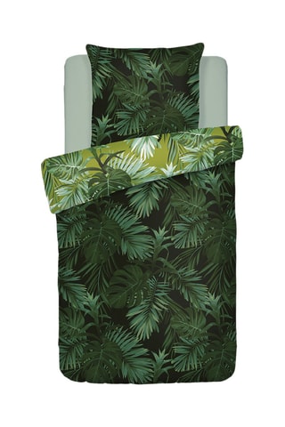 Conjunto de edredão em cetim de algodão 78 fios/cm² Jungle - Verde