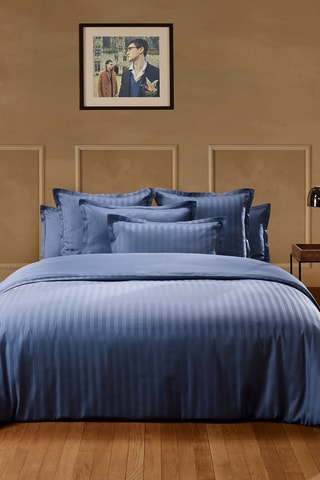 Katoensatijnen Overtrekset 80 Draad/cm² - Blauw