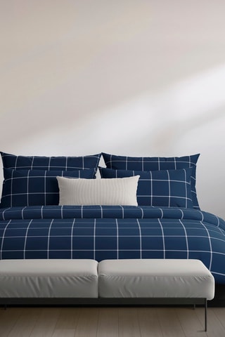 Katoensatijnen Overtrekset 80 Draad/cm² Arthur - Donkerblauw