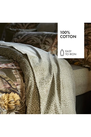 Katoensatijnen Laken 80 Draad/cm² Leopard- Kaki