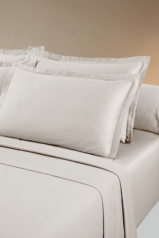 Katoensatijnen Overtrekset 80 Draad/cm² Uni - Taupe