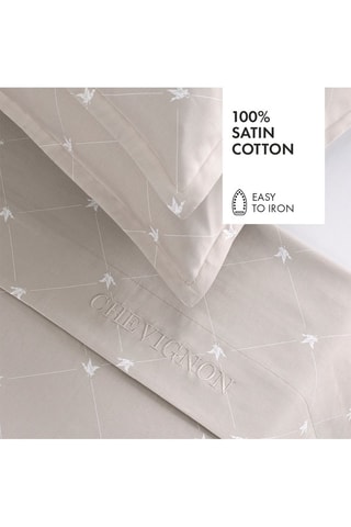 Katoensatijnen Sprei 80 Draad/cm² Canards Evy- Taupe