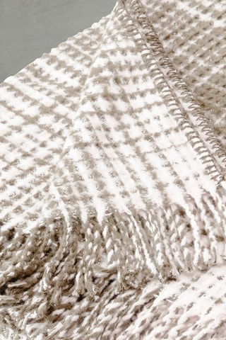 Plaid Taupe en Wit - 130 x 170 cm