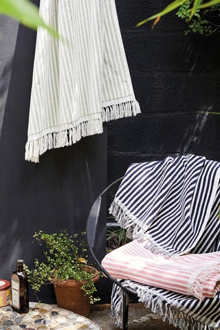 Strandlaken met Streepmotief Cuba - Groen - 90 x 180 cm