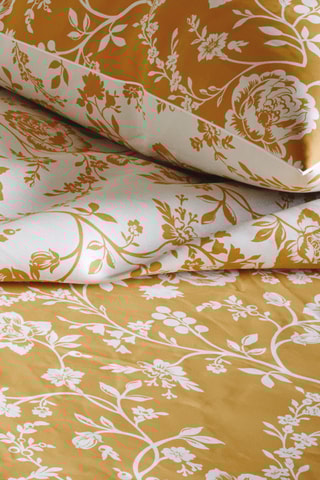 Perkalkatoenen Kussensloop 80 Draad/cm² Fleurs - Geel