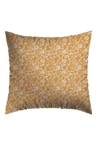 Perkalkatoenen Kussensloop 80 Draad/cm² Fleurs - Geel