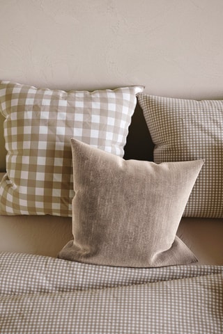 Katoenen Kussensloop 57 Draad/cm² Vichy - Taupe