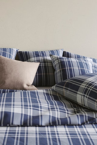 2 Katoenflanelen Kussenslopen - Donkerblauw