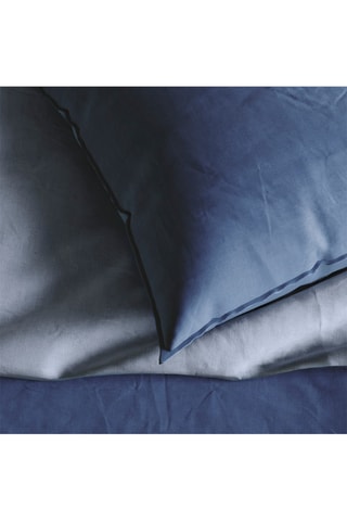 2 Katoenen Kussenslopen 57 Draad/cm² Uni - Donkerblauw