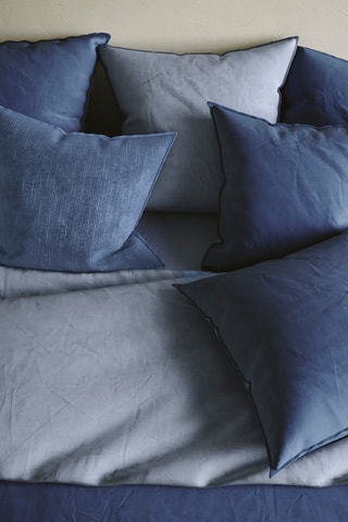 2 Katoenen Kussenslopen 57 Draad/cm² Uni - Donkerblauw