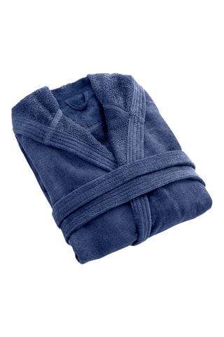 Badjas met Capuchon Uni - Marineblauw