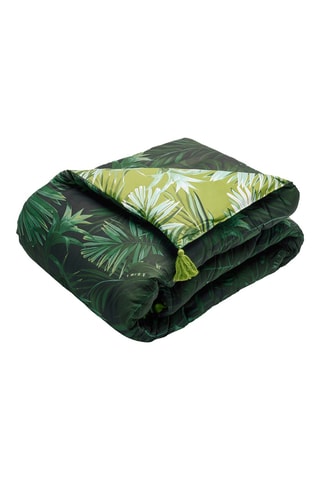 Edredão em cetim de algodão Jungle - Verde