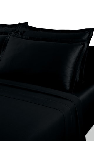 Katoensatijnen Overtrekset 80 Draad/cm² Baratta - Zwart