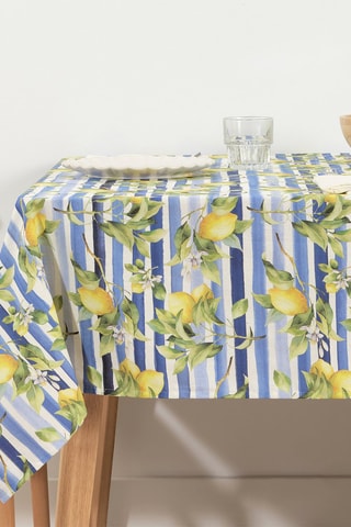 Tovaglia antimacchia rettangolare - Blu e giallo