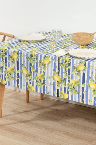 Tovaglia antimacchia rettangolare - Blu e giallo