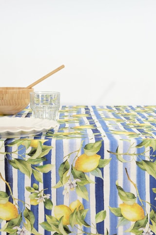 Tovaglia antimacchia rettangolare - Blu e giallo