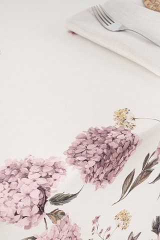 Tovaglia antimacchia rettangolare - Bianco e rosa