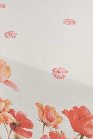 Tovaglia antimacchia rettangolare - Bianco e arancione 