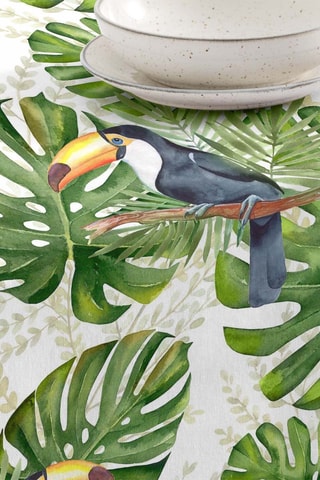 Tovaglia antimacchia - Bianco e verde