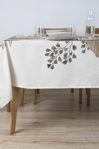 Tovaglia antimacchia Dahlias - Bianco