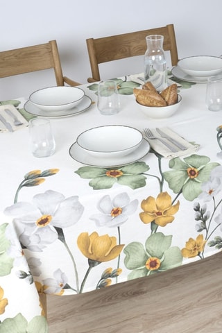 Tovaglia antimacchia Big Flowers - Verde