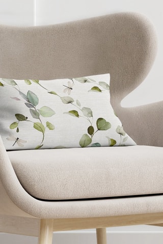 Copricuscino in cotone bio - Bianco e verde - 30 x 50 cm