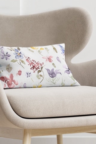 Copricuscino in cotone bio - Bianco e verde - 30 x 50 cm