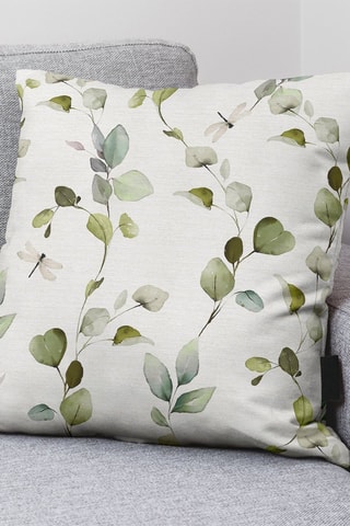 Copricuscino in cotone bio - Bianco e verde - 50 x 50 cm