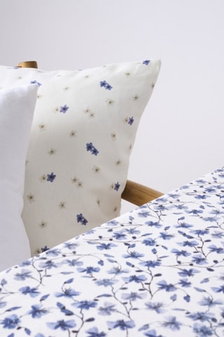 Copricuscino in cotone bio Asami - Blu - 30 x 50 cm