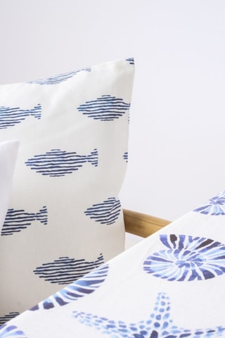 Copricuscino in cotone bio - Blu - 30 x 50 cm