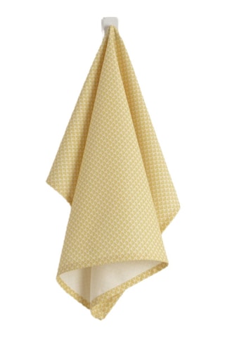 2 strofinacci in cotone bio Adelina  - Giallo e bianco