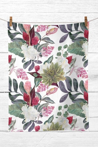 Strofinaccio in cotone bio - Verde e rosa